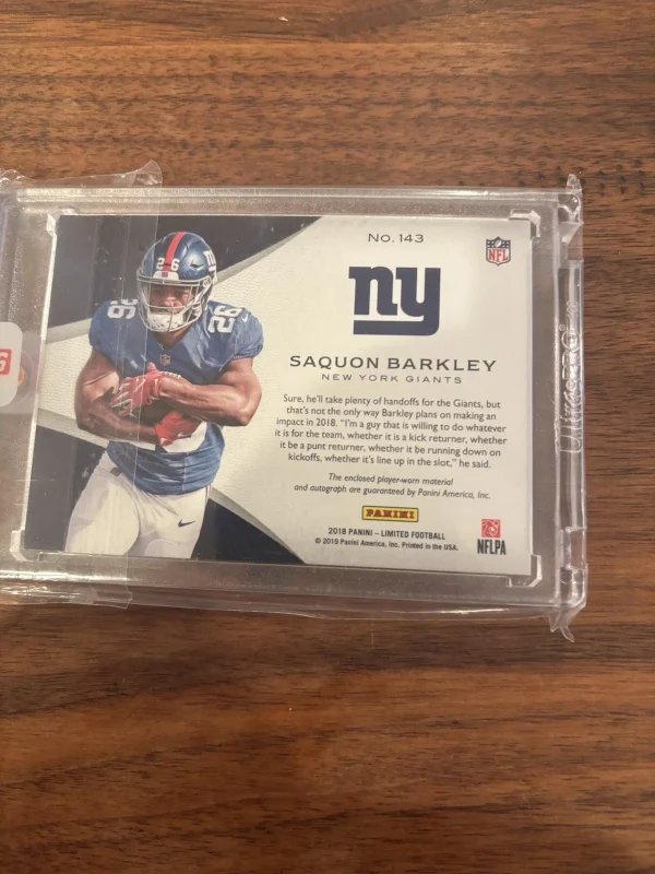 2018 Limited Saquon Barkley RPA Variation Rookie Patch Auto RC #87/99 Giants - Image 2