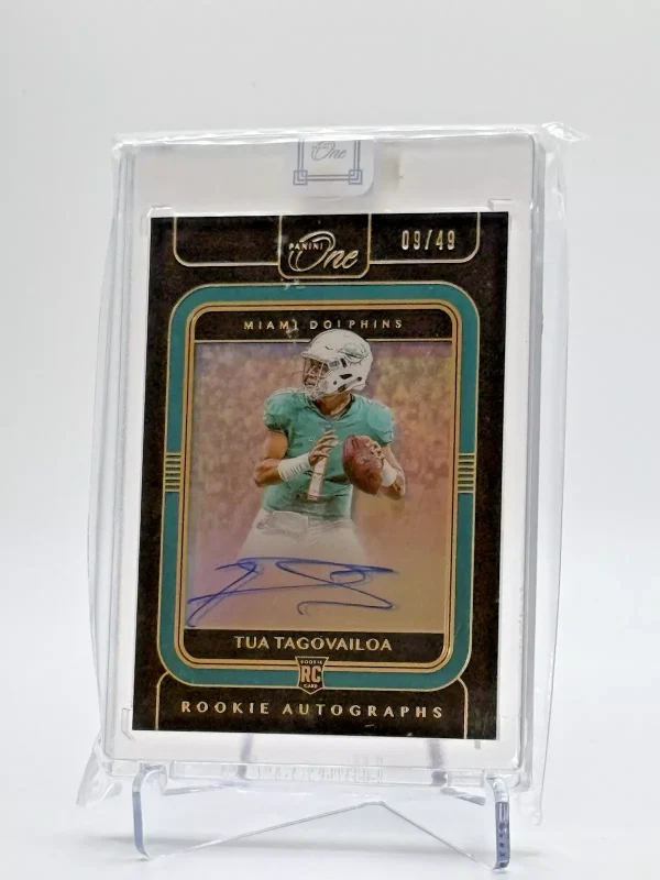 2020 Panini One Tua Tagovailoa Blue Parallel Rookie Auto