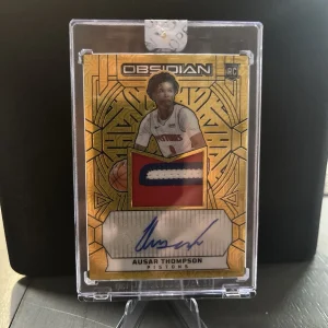 2023-24 Panini Obsidian Ausar Thompson Rookie Patch Auto Gold Flood /10