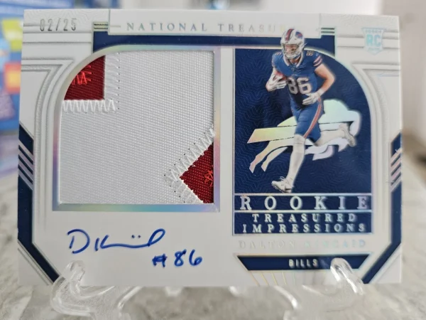 2023 National Treasures Dalton Kincaid 12/25 RPA On Card Jersey # Inscription - Image 2