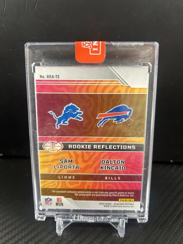 2023 Panini Illusions Sam LaPorta Dalton Kincaid Rookie Dual Patch Auto /30 - Image 2