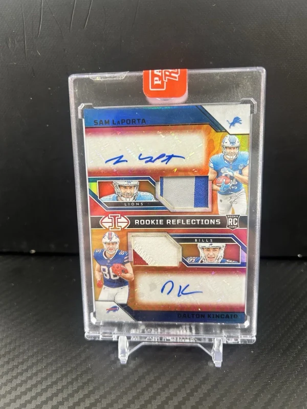 2023 Panini Illusions Sam LaPorta Dalton Kincaid Rookie Dual Patch Auto /30