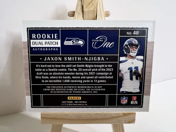 2023 Panini One JAXON SMITH-NJIGBA Dual Patch Auto /25 RPA - Image 2