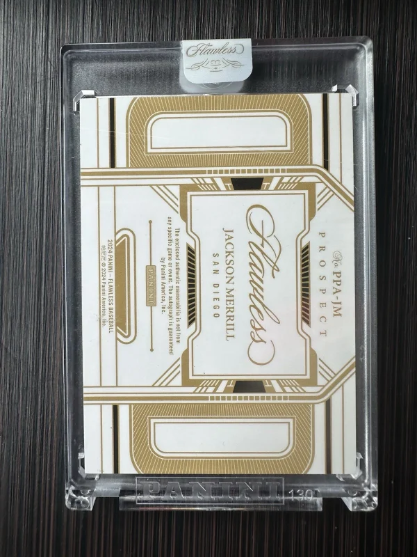 2024 Panini Flawless Jackson Merrill Rookie Patch Auto 15/20 #PPA-JM - Image 2