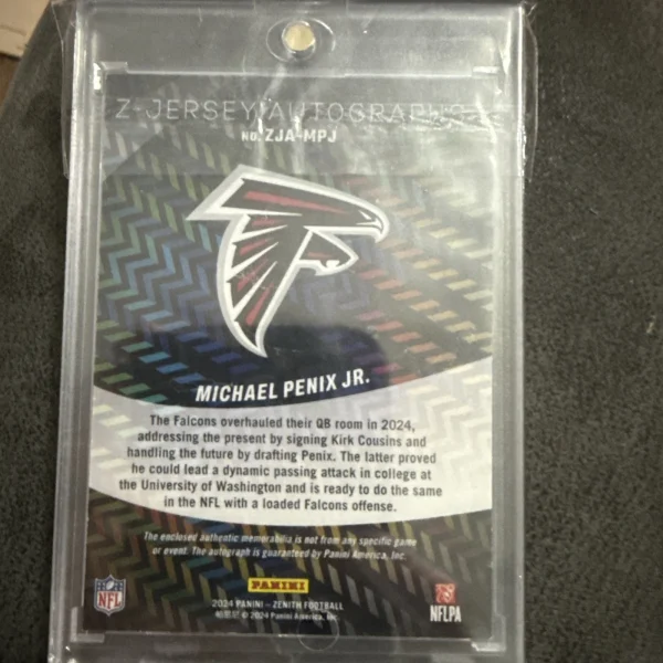 2024 Panini Zenith Michael Penix Jr. Rookie Patch Auto 66/99 - Image 2