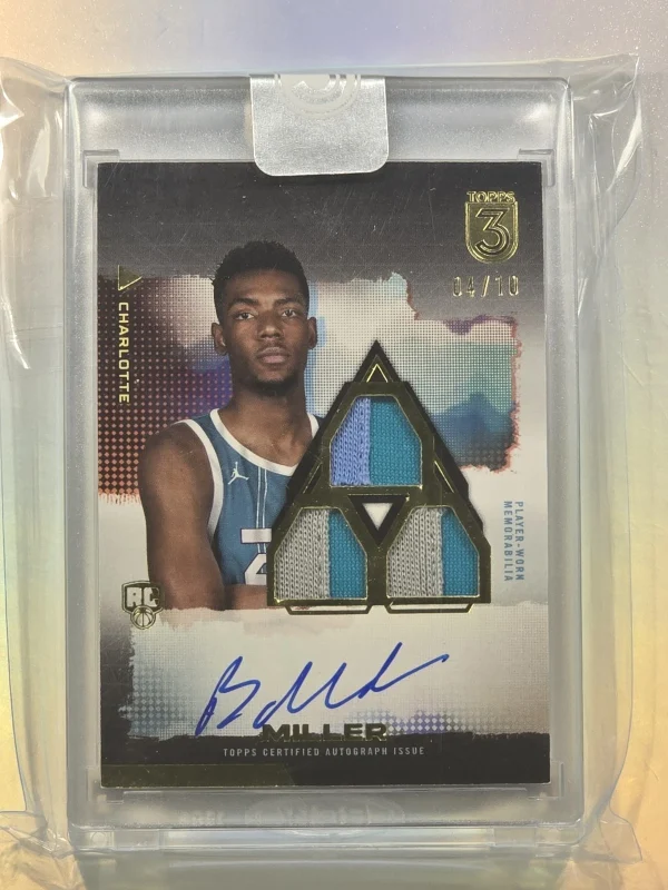 2024 Topps 3 Brandon Miller Rookie 3 Patch Vert Auto /10